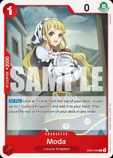 Moda, One Piece card EB04-006 — EGGHEAD CRISIS set