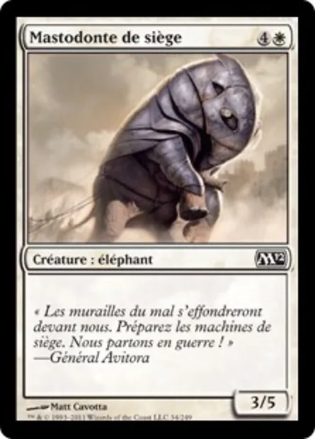 Mastodonte de siège, carte Magic M12 34 — extension Magic 2012