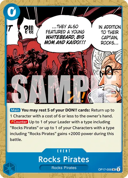 Rocks Pirates, One Piece card OP17-056 — THE WORLD’S STRONGEST WARRIORS set