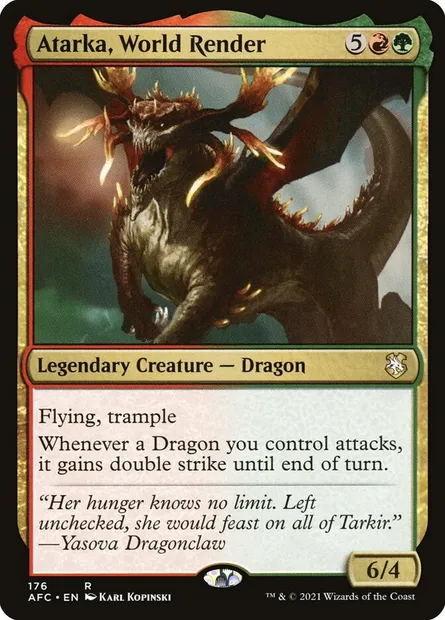 Atarka, World Render, Magic card AFC 176 — Forgotten Realms Commander set