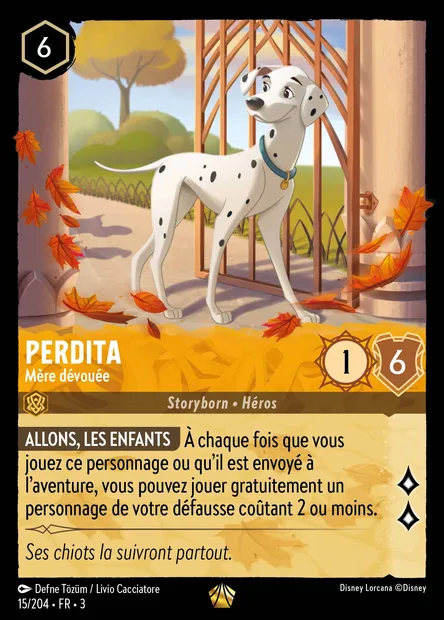 Perdita - Mère dévouée, carte Disney Lorcana CH3-015 — extension Les Terres d'Encres