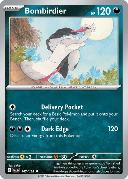 Bombirdier, Pokémon card PAL 147 — Paldea Evolved set