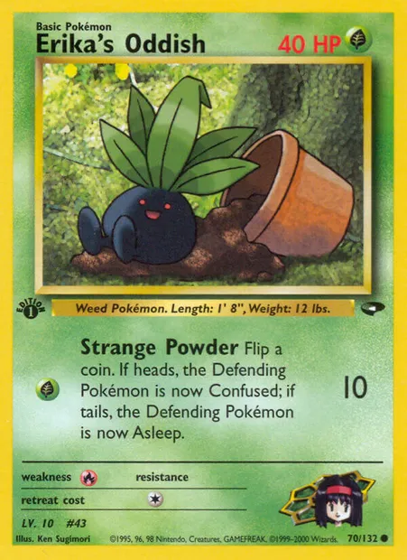 Erika's Oddish, Pokémon card GC 70 — Gym Challenge set