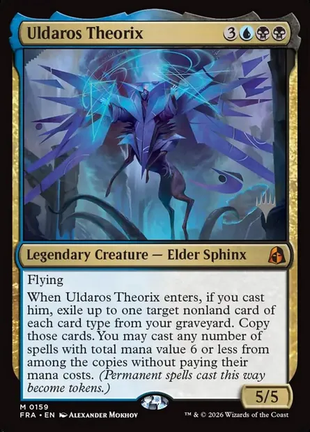 Uldaros Théorix, carte Magic PFRA 159p — extension Reality Fracture Promos