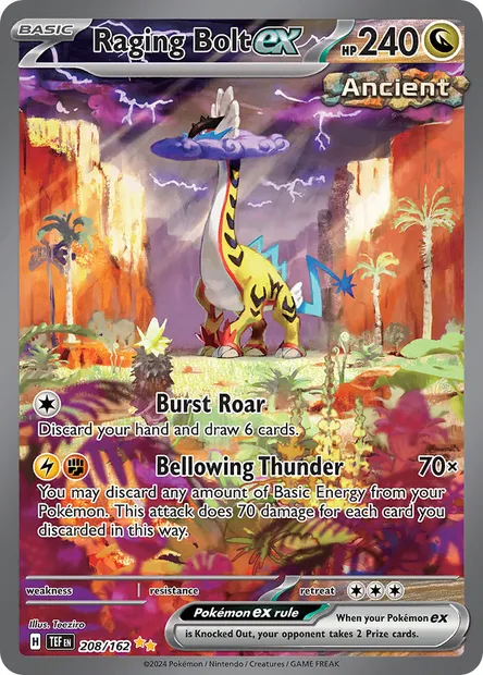 Raging Bolt ex, Pokémon card TEF 208 — Temporal Forces set