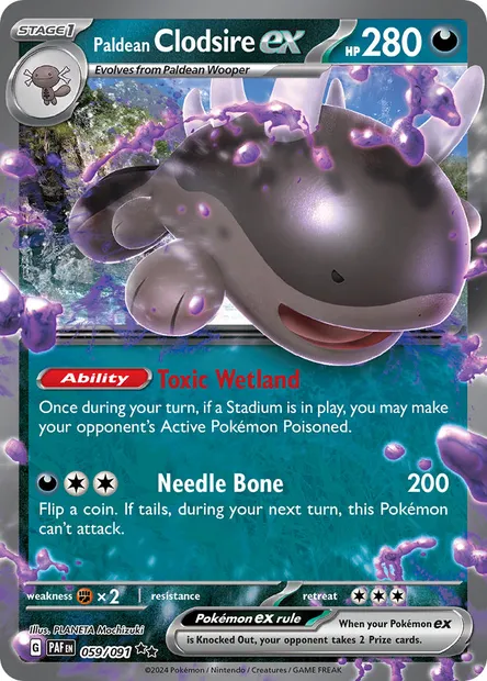 Paldean Clodsire ex, Pokémon card PAF 059 — Paldean Fates set