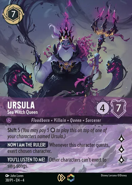 Ursula - Sea Witch Queen, Disney Lorcana card P1-038 — P1 set