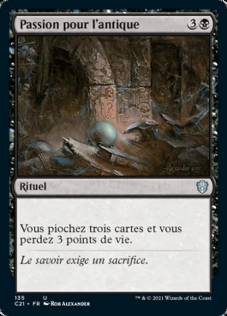 Passion pour l'antique, carte Magic C21 135 — extension Commander 2021