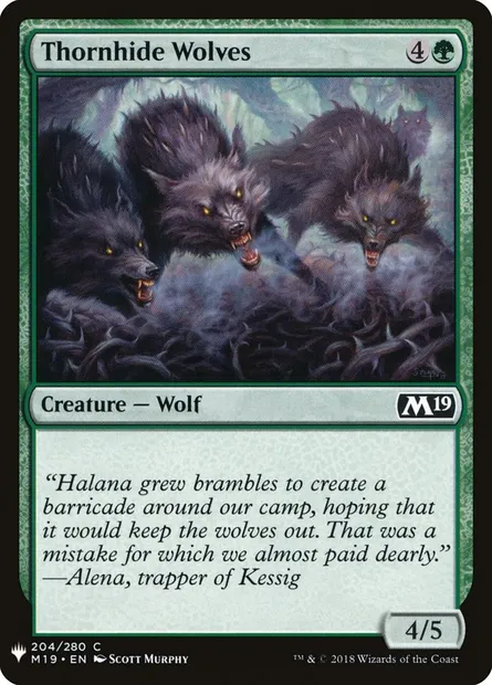 Thornhide Wolves, Magic card PLST M19-204 — The List set