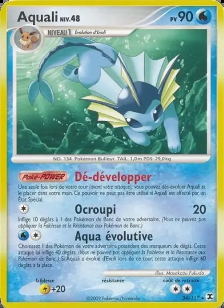 Aquali Niv. 48, carte Pokémon RR 34 — extension Rivaux Émergeants