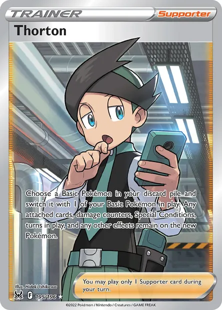 Thorton, Pokémon card LOR 195 — Lost Origin set