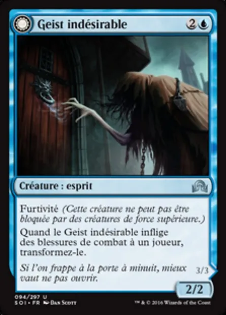 Geist indésirable // Intrus sans entraves, carte Magic SOI 94 — extension Ténèbres sur Innistrad