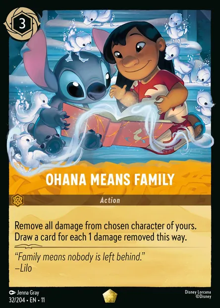 Ohana Means Family, Disney Lorcana card CH11-032 — Winterspell set
