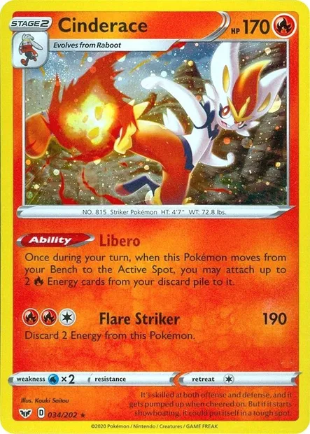 Cinderace, Pokémon card TDX 034-5 — Theme Deck & Blisters Exclusives set