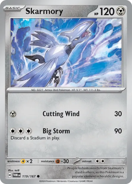Skarmory, Pokémon card TWM 119 — Twilight Masquerade set