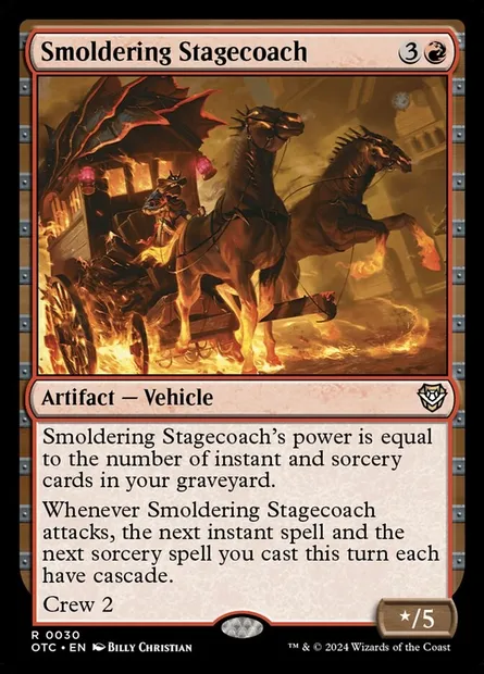 Smoldering Stagecoach, Magic card OTC 30 — Outlaws of Thunder Junction Commander set