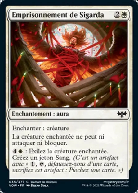 Emprisonnement de Sigarda, carte Magic VOW 35 — extension Innistrad : noce écarlate