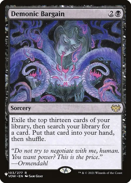 Demonic Bargain, Magic card PLST VOW-103 — The List set