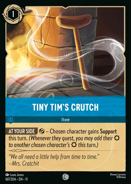 Tiny Tim's Crutch, Disney Lorcana card CH11-167 — Winterspell set