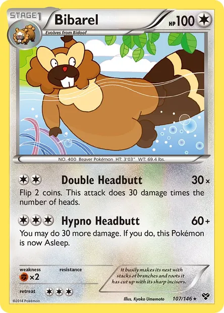 Bibarel, Pokémon card XY 107 — XY set