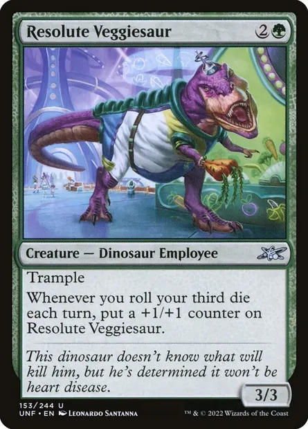Resolute Veggiesaur, Magic card UNF 153 — Unfinity set