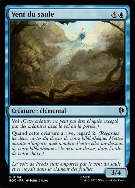 Vent du saule, carte Magic HOC 184 — extension The Hobbit Eternal