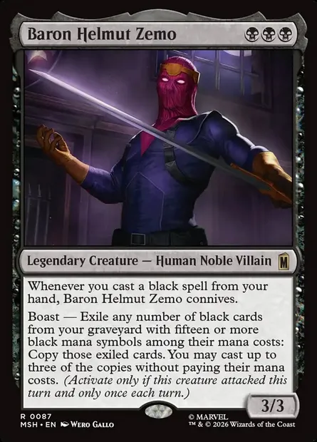 Baron Helmut Zemo, Magic card MSH 87 — Marvel Super Heroes set