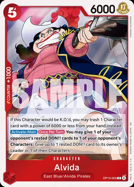 Alvida, One Piece card OP15-003 — ADVENTURE ON KAMI’S ISLAND set