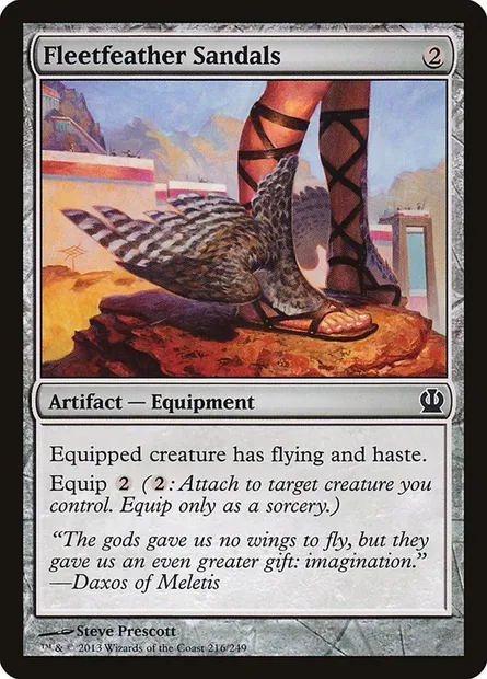 Fleetfeather Sandals, Magic card THS 216 — Theros set