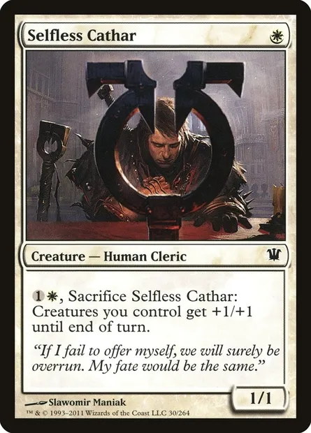 Selfless Cathar, Magic card ISD 30 — Innistrad set