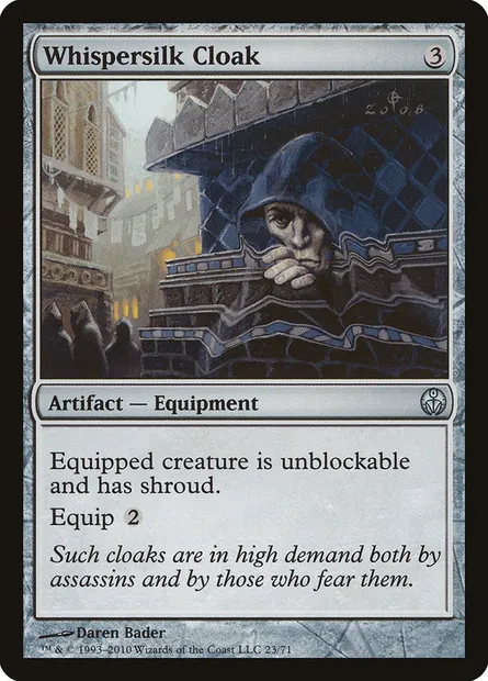 Whispersilk Cloak, Magic card DDE 23 — Duel Decks: Phyrexia vs. the Coalition set