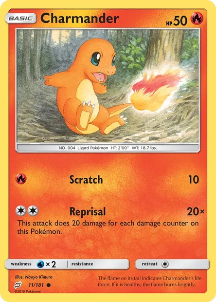 Charmander, Pokémon card TEU 11 — Team Up set