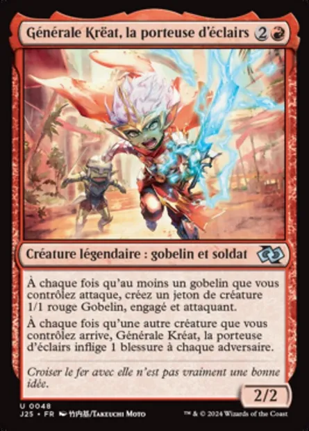 Générale Krëat, la porteuse d'éclairs, carte Magic J25 48 — extension Foundations Jumpstart