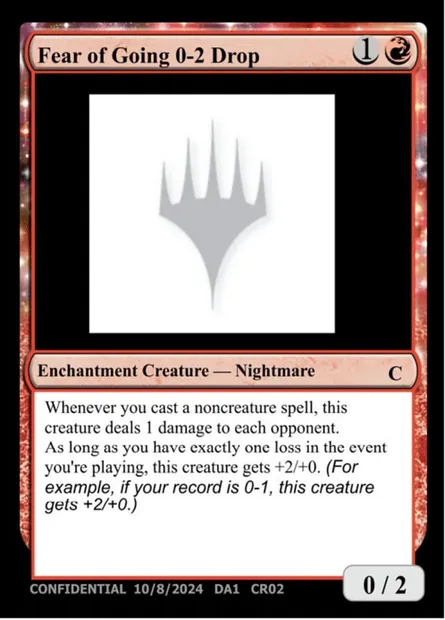 Fear of Going 0-2 Drop, carte Magic UNK CR02 — extension Unknown Event
