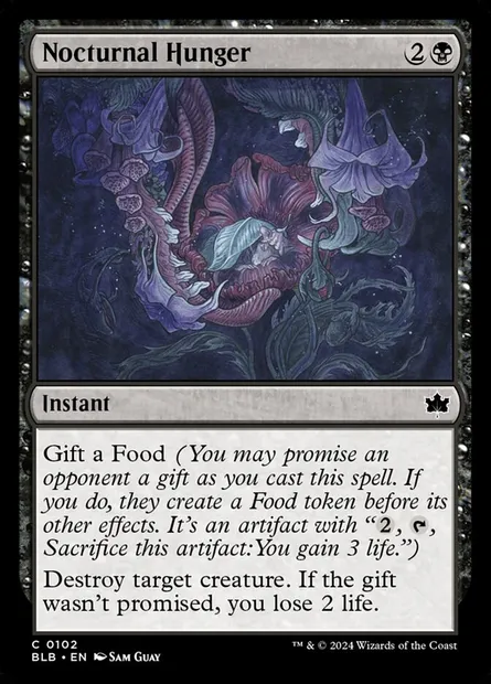 Nocturnal Hunger, Magic card BLB 102 — Bloomburrow set