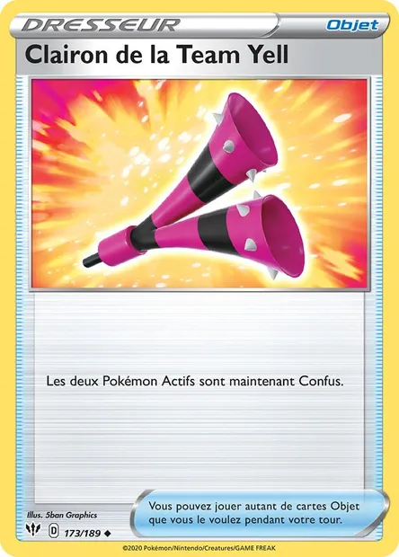 Clairon de la Team Yell, carte Pokémon DAA 173 — extension Ténèbres Embrasées