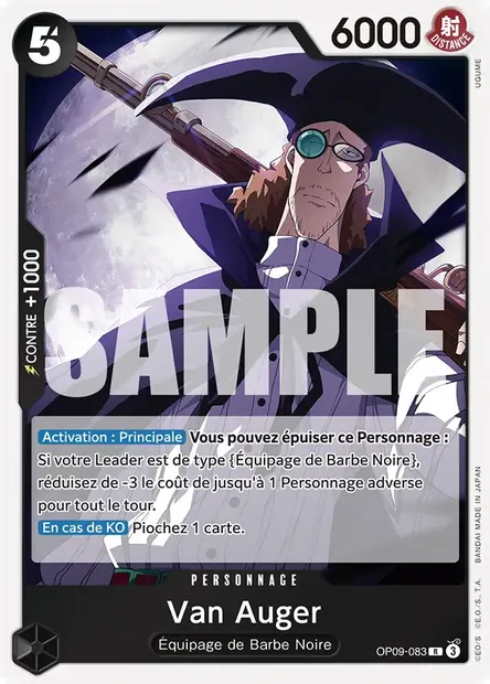 Van Auger, carte One Piece OP09-083 — extension LES NOUVEAUX EMPEREURS