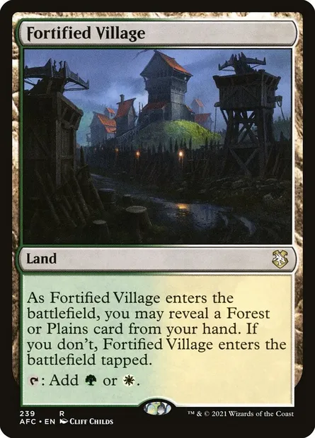 Fortified Village, Magic card AFC 239 — Forgotten Realms Commander set