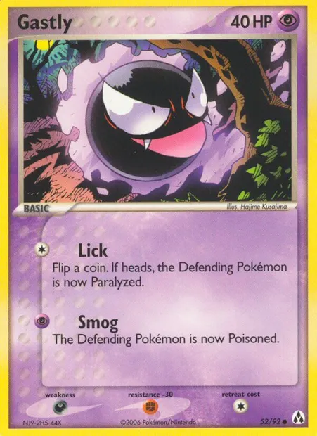 Gastly, Pokémon card LM 52 — Legend Maker set