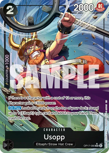 Usopp, One Piece card OP17-080 — THE WORLD’S STRONGEST WARRIORS set