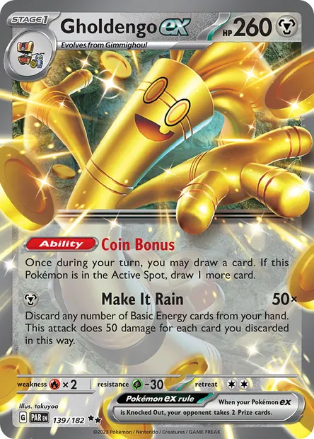 Gholdengo ex, Pokémon card PAR 139 — Paradox Rift set