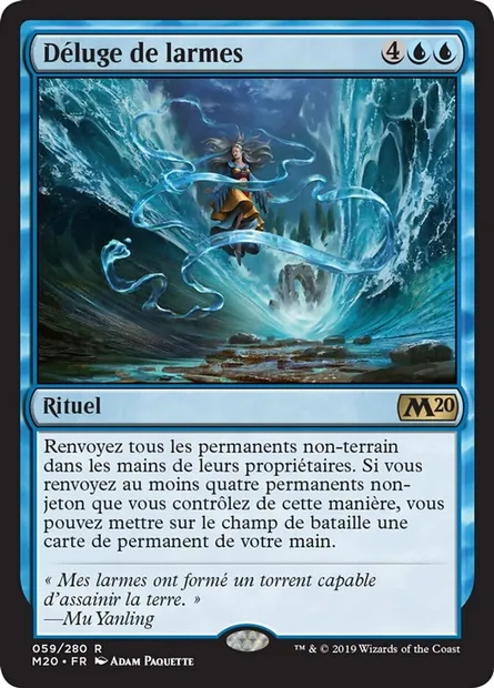 Déluge de larmes, carte Magic M20 59 — extension Core Set 2020