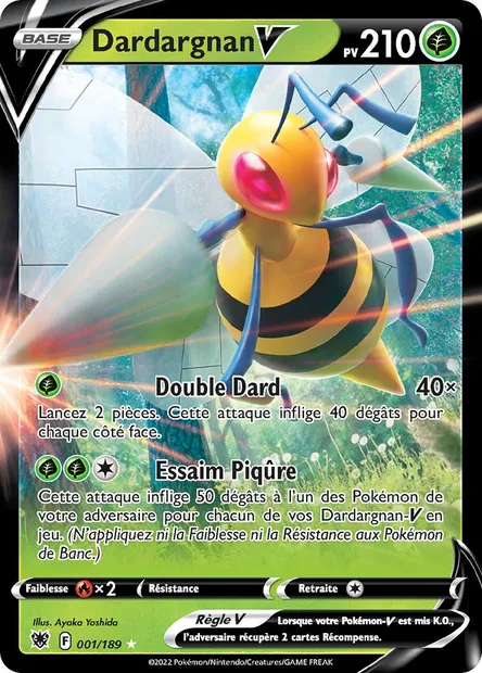Dardargnan V, carte Pokémon ASR 001 — extension Astres Radieux