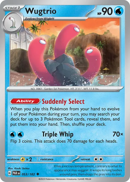 Wugtrio, Pokémon card PAR 053 — Paradox Rift set