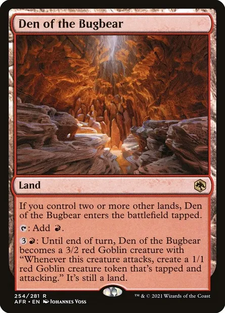 Den of the Bugbear, Magic card AFR 254 — Adventures in the Forgotten Realms set