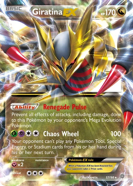 Giratina EX, Pokémon card AOR 57 — Ancient Origins set