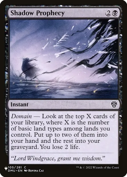 Shadow Prophecy, Magic card PLST DMU-105 — The List set
