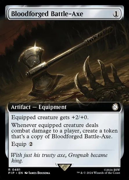 Hache de bataille forgée dans le sang, carte Magic PIP 481 — extension Fallout