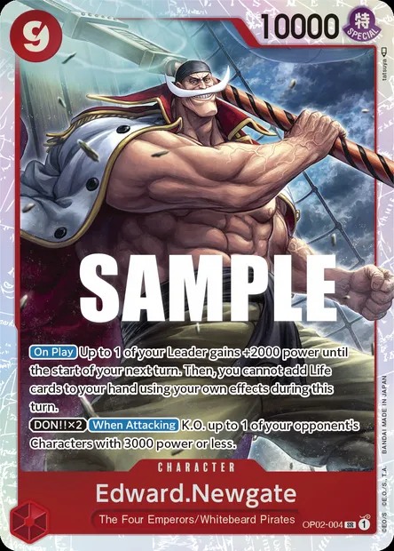 Edward.Newgate, One Piece card OP02-004 — PARAMOUNT WAR set