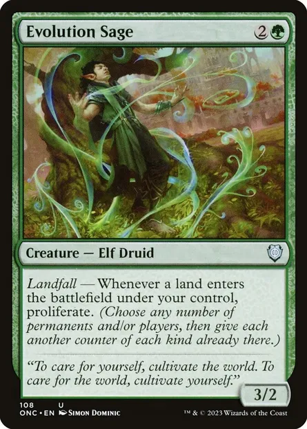 Evolution Sage, Magic card ONC 108 — Phyrexia: All Will Be One Commander set